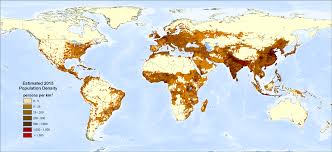 Carte de la densité de population